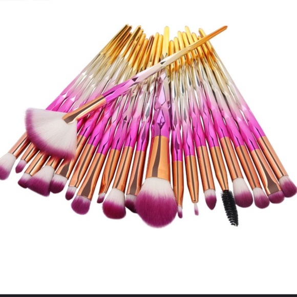 20-Pc Pink/Yellow Prof. Make-Up Brush Set - Picture 4 of 7